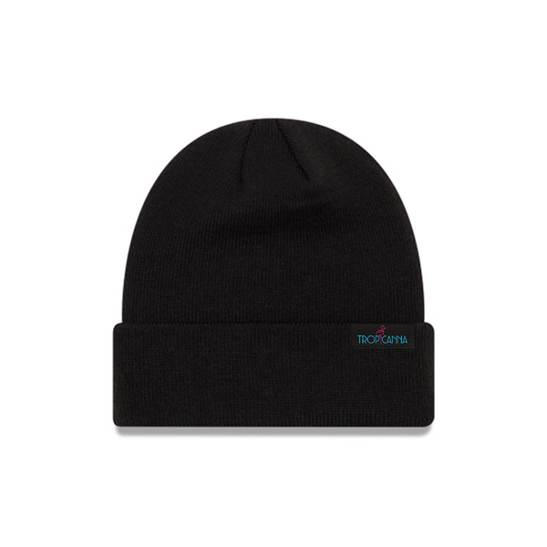 Black Beanie with Tropicanna Woven Label